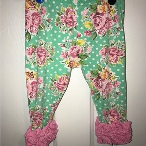 Pearls & Piggytails Floral Boutique Leggings w/ Ruffles